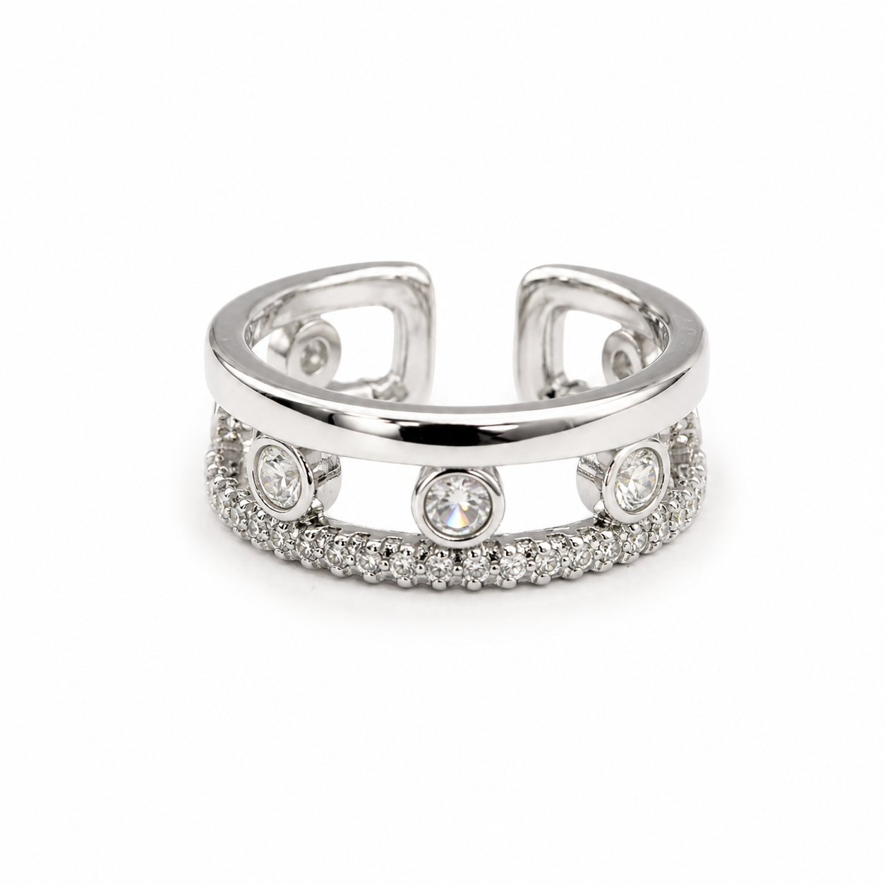 Anillo Carlota plateado.