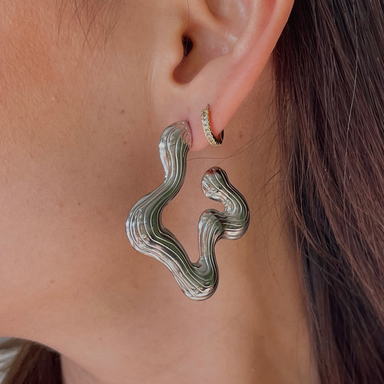 Aretes Andorra plateados.