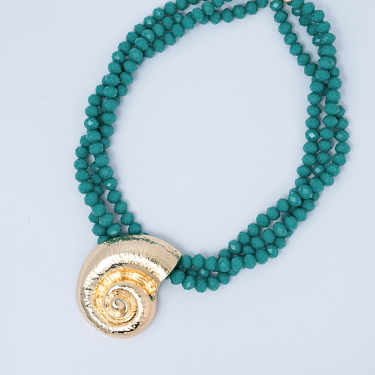 Collar Caracol Turquesa.
