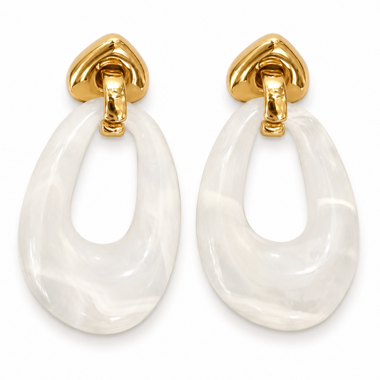 Aretes Carmina blancos.