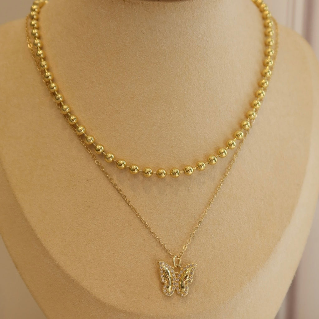Collar doble Mariposa.