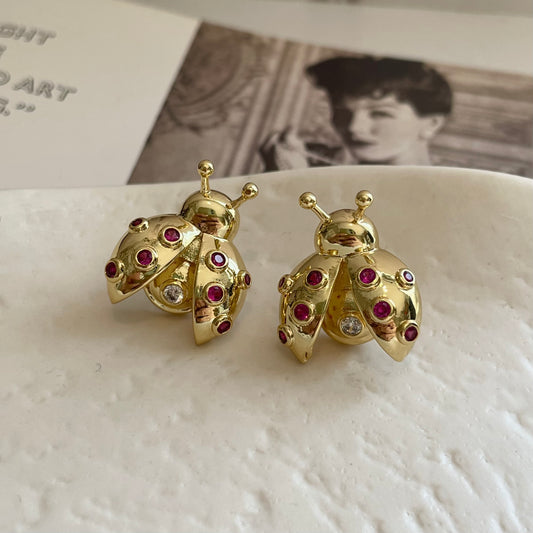 Aretes Catarina rosa.