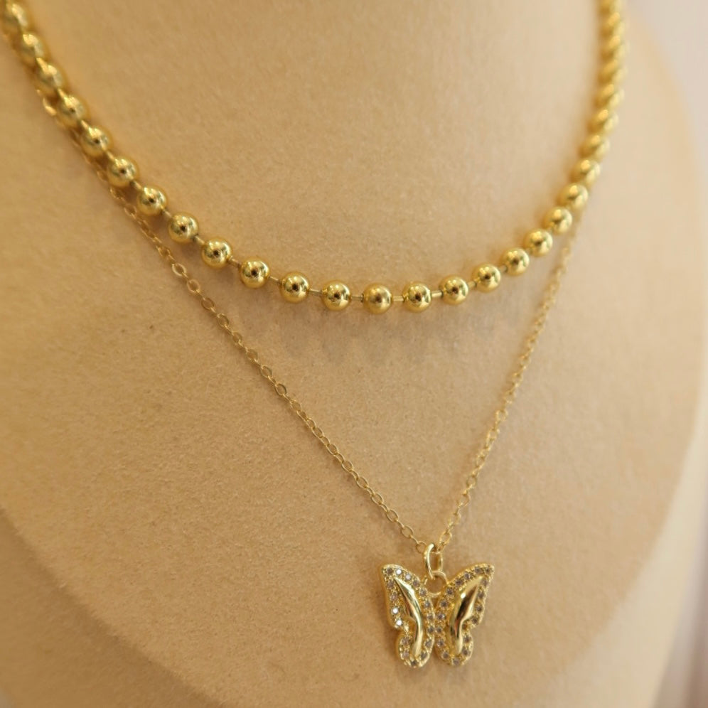 Collar doble Mariposa.